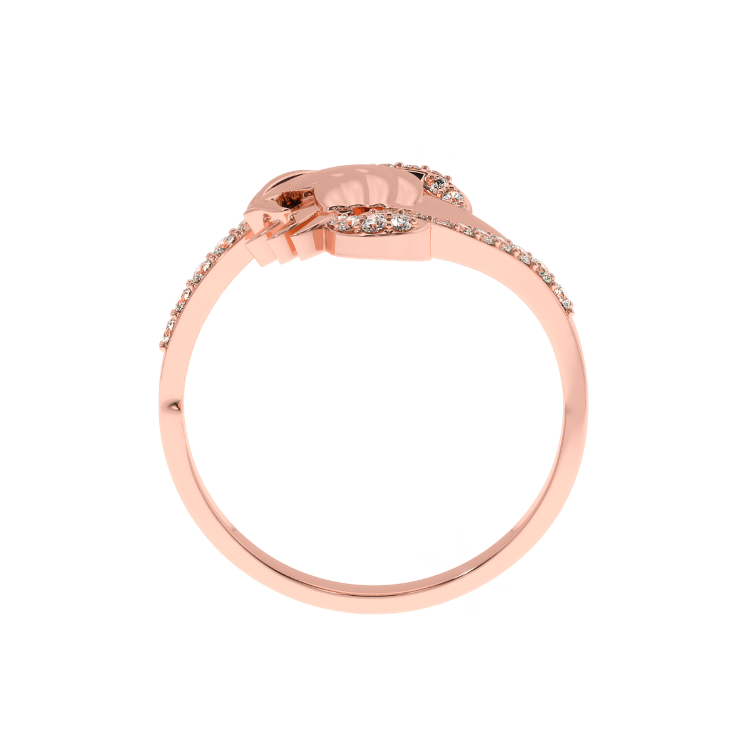 0.21ct Lab Diamond Rope & Hands Ring 14K YG